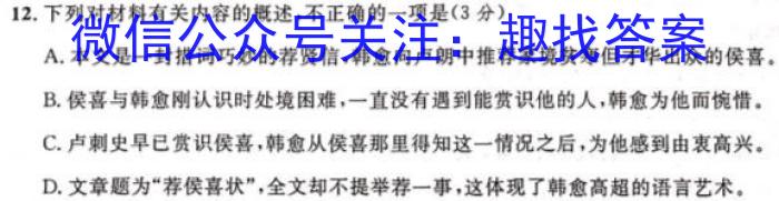 安徽省利辛县2023-2024年学度九年级下学期模拟考试/语文