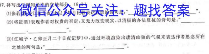 安徽省2023-2024期末七年级质量检测卷试题卷2024.6(Y)语文