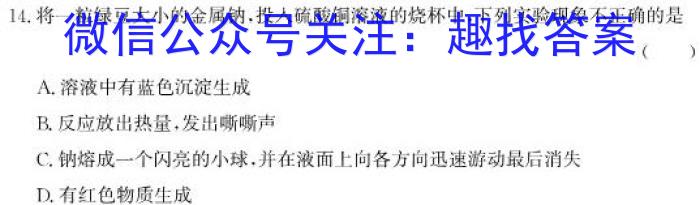 3衡水金卷先享题调研卷2024答案(JJ·A)(一)化学试题