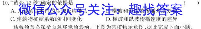 安徽省2024年普通高等学校招生全国统一考试(模拟)地理试卷答案