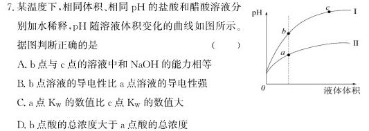 1衡水金卷先享题 分科综合卷 2024年普通高等学校招生全国统一考试模拟试题化学试卷答案