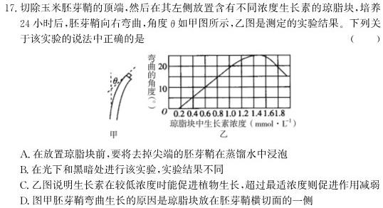 贵州省大方县2023~2024学年度高二秋季学期期末考试(4258B)生物学部分