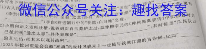 安徽省2023-2024学年下学期八年级开学考试（无标题2.26）语文