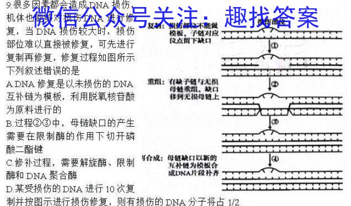 安徽省2023~2024学年度八年级综合模拟卷(四)4MNZX A AH生物学试题答案