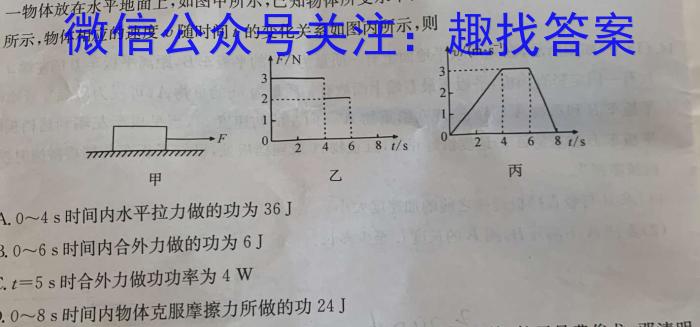 九师联盟 2024届江西高二3月联考物理试卷答案