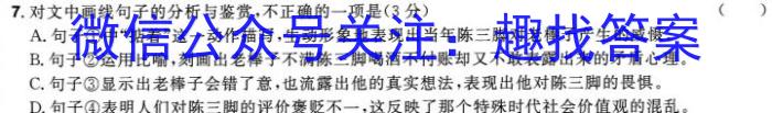 河南省2023-2024学年度七年级第三次12月月考（三）语文