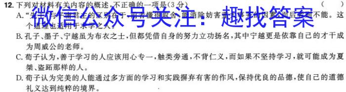 文博志鸿 2024年河南省普通高中招生考试模拟试卷(解密二)语文