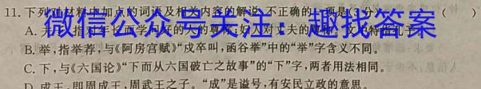 河南省优质高中2024年二月联考高一(24-371A)语文