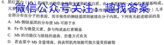 全国名校大联考 2023~2024学年高三第六次联考(月考)试卷生物学试题答案