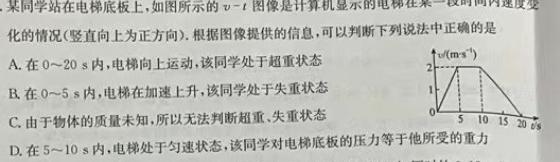 广西省2024年秋季学期高一入学检测卷(物理)试卷答案