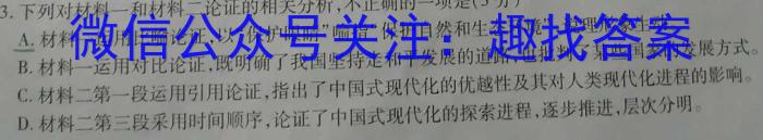 2024届智慧上进 名校学术联盟·高考模拟信息卷押题卷(三)3语文