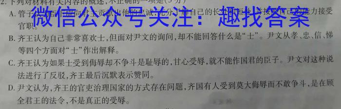 衡水金卷先享题2024答案调研卷(湖南专版)三语文