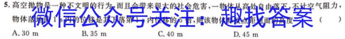 山东省2023-2024学年度第二学期期中教学质量检测（高二）物理试卷答案