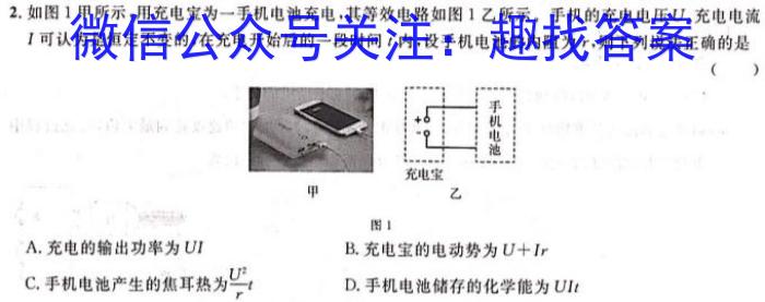 湖南高二年级4月阶段性考试(三角套三角)物理试卷答案