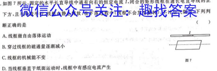 上进联考·2024-2025学年高二秋季入学摸底考试物理试卷答案