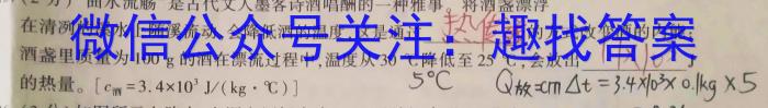 [第一行七年级 第二行科目]安徽省2023-2024七年级无标题[阶段性练习四]物理试题答案