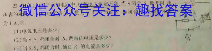 山西省汾阳市2023-2024学年度九年级第一学期期末教学质量监测物理试卷答案