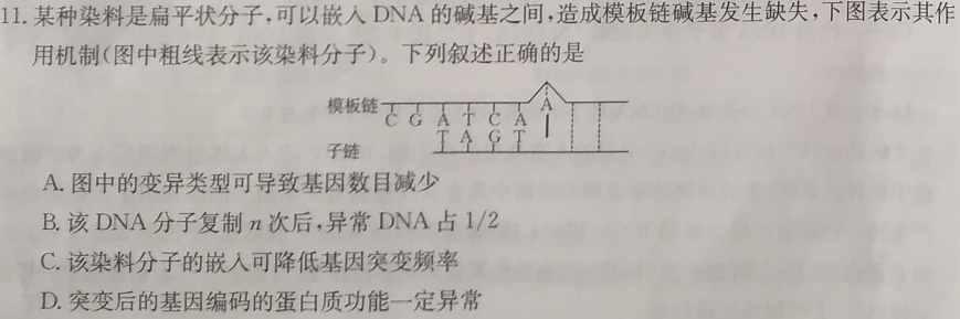 河南省2024年中考模拟示范卷 HEN(三)3生物学部分