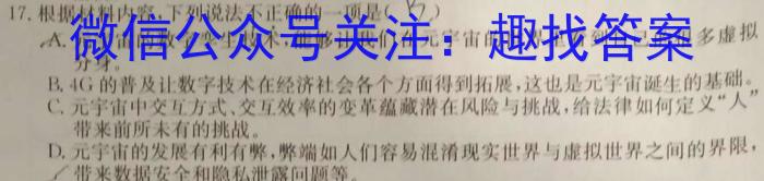 衡中同卷·2023-2024学年度下学期高三年级一调考试（新高考/新教材）/语文