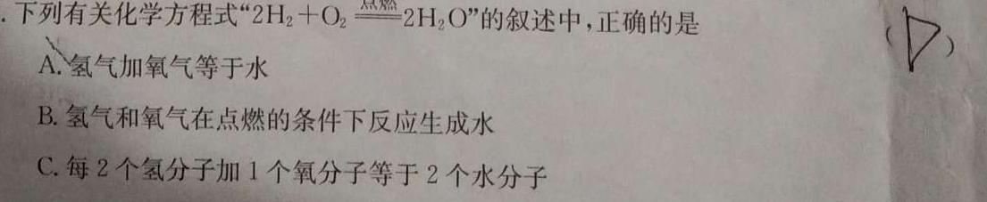 【热荐】江西省2023-2024学年度九年级阶段性练习（四）化学