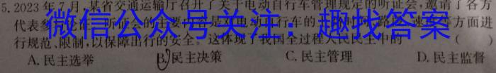 2024届百万联考高三12月阶段调研考试政治试卷d答案