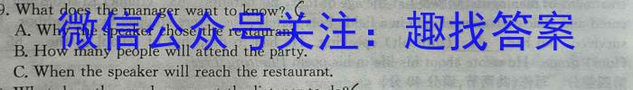 江西省九江市永修县某校2023-2024学年度下学期九年级阶段（一）质量检测试卷英语试卷答案