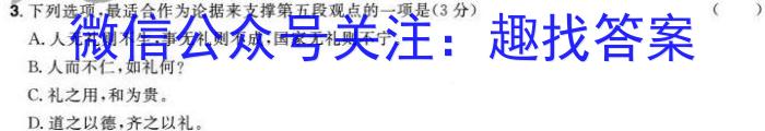 2024届皖江名校联盟高三下学期5月最后一卷[G-024]语文