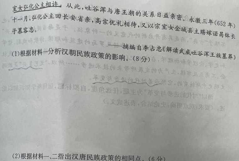 河南省2023-2024学年度七年级下学期期中综合评估【6LR-HEN】历史