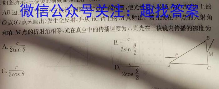 衡水名师卷 辽宁省名校联盟2024年高考模拟卷(信息卷)(一)1物理试卷答案