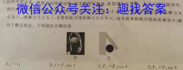 金考卷·百校联盟(新高考卷)2024年普通高等学校招生全国统一考试 预测卷(二)2物理`