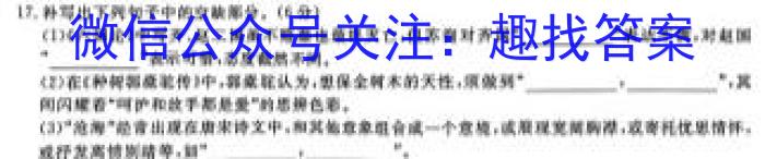 2023年河池市秋季学期高一年级期末教学质量统一测试语文