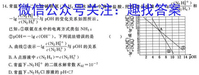 q天一大联考 湖南省2024届高三12月联考化学