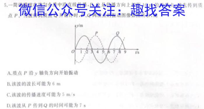 河南省2024~2025学年度高一上学期10月质量检测(25042A)物理试题答案