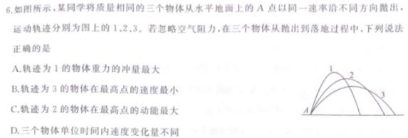 ［辽宁大联考］辽宁省2023-2024学年第二学期高一年级期末考试（591）(物理)试卷答案