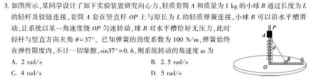 2024-2025学年吉林省高三试卷9月联考(无角标)(物理)试卷答案