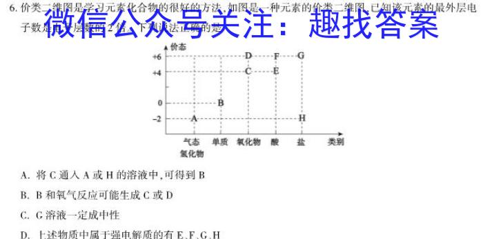 3河南省豫北名校2023-2024学年高三第一次精英联赛化学试题