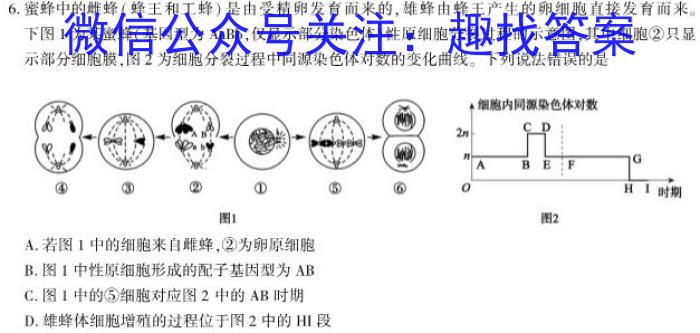 安徽省2023-2024学年七年级混合考试（1.18）生物学试题答案