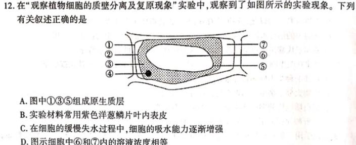 2024年陕西省初中学业水平考试全真模拟（五）B生物