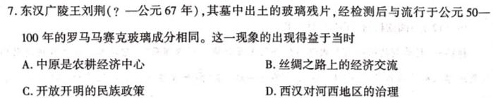 2024年陕西省初中学业水平考试(银卷)历史