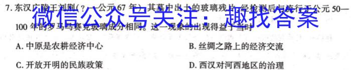 2024届衡水金卷先享题调研卷(湖南专版)二历史试卷答案