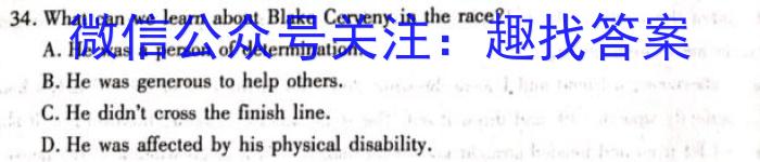 安徽省2024年九年级教学质量检测(CZ147c)英语