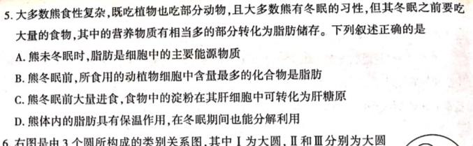 [咸阳一模]陕西省咸阳市2024年高考模拟检测(一)1生物
