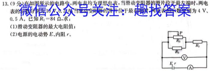 安徽省合肥市普通高中六校联盟2023-2024学年第二学期期末考试（高二）物理试卷答案