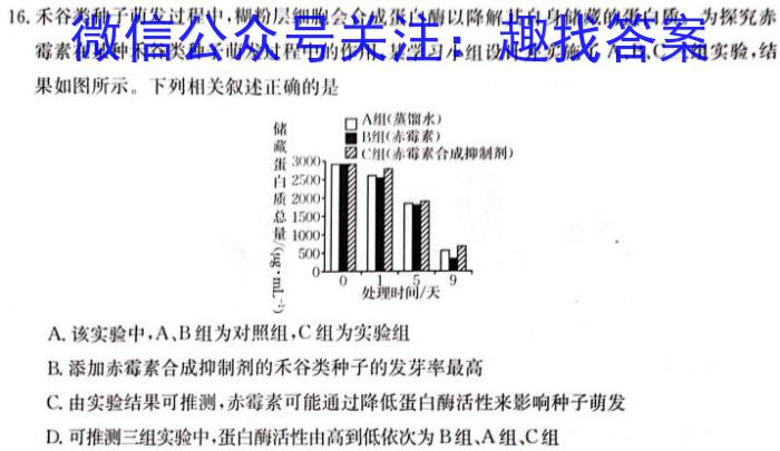 山西省2024~2025学年高二期中质量检测卷(25-L-206B)生物学试题答案