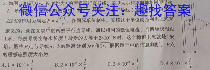 湖南省邵阳市2024届高三上学期期末考试物理试卷答案