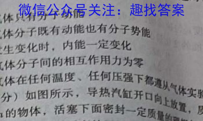 江西省2024年中考总复习·冲刺卷(一)1物理试卷答案