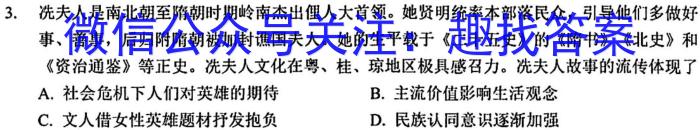 安徽省铜陵县2023-2024学年度九年级上学期期末考试历史