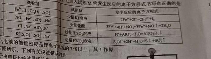 【热荐】吉林省敦化市实验中学校2023~2024学年度第一学期高三教学质量阶段检测考试(24353C)化学
