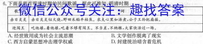 名校计划2024年河北省中考适应性模拟检测（实战型）政治1