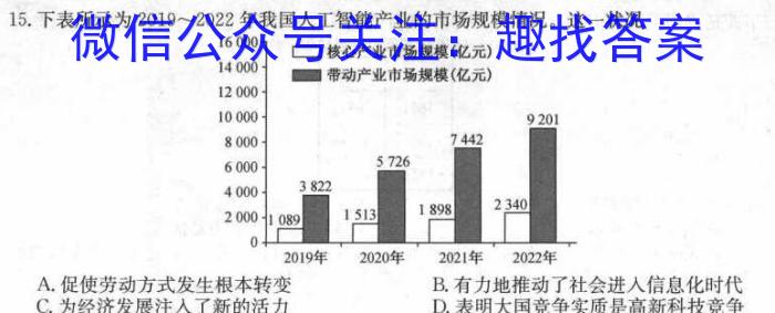 安徽省六安市某校2024届初三阶段性目标检测（五）历史